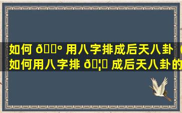 如何 🐺 用八字排成后天八卦（如何用八字排 🦆 成后天八卦的方法）